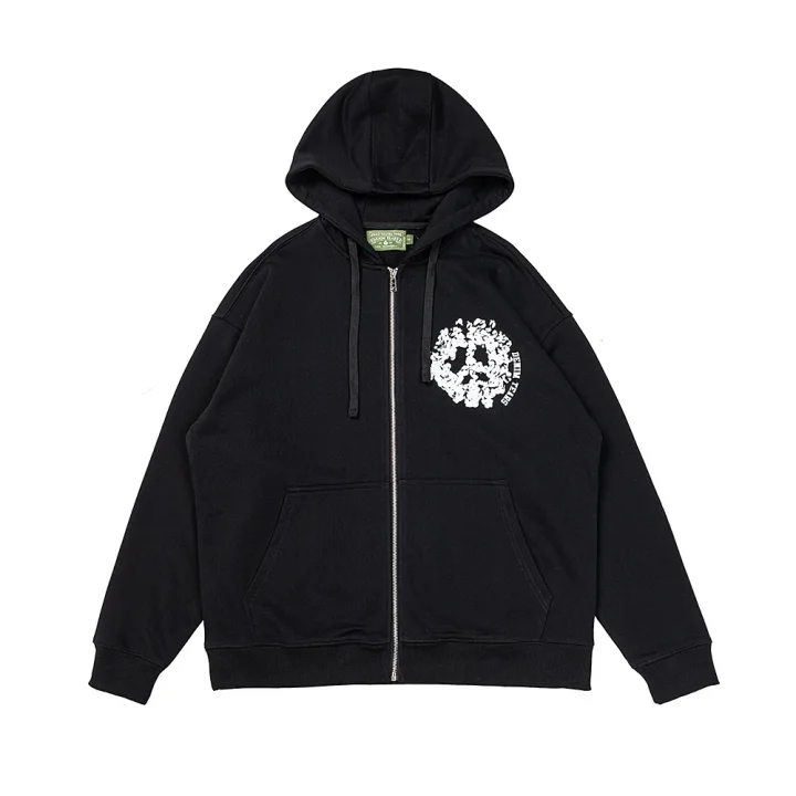 download (12) Denim Tears Cotton Wreath Zip Hoodie Black