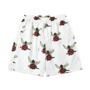 Denim Tears Angel Print Swim Shorts White Red Graphic Edition