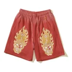 Denim Tears Flame Skull Shorts “Red Inferno”