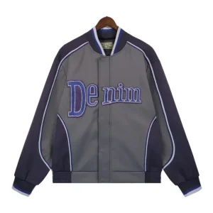 Denim Tears Varsity Jacket Grey Navy