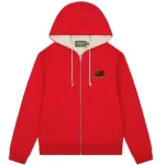 Denim Tears African American Flag Thermal Lined Zip Red Hoodie